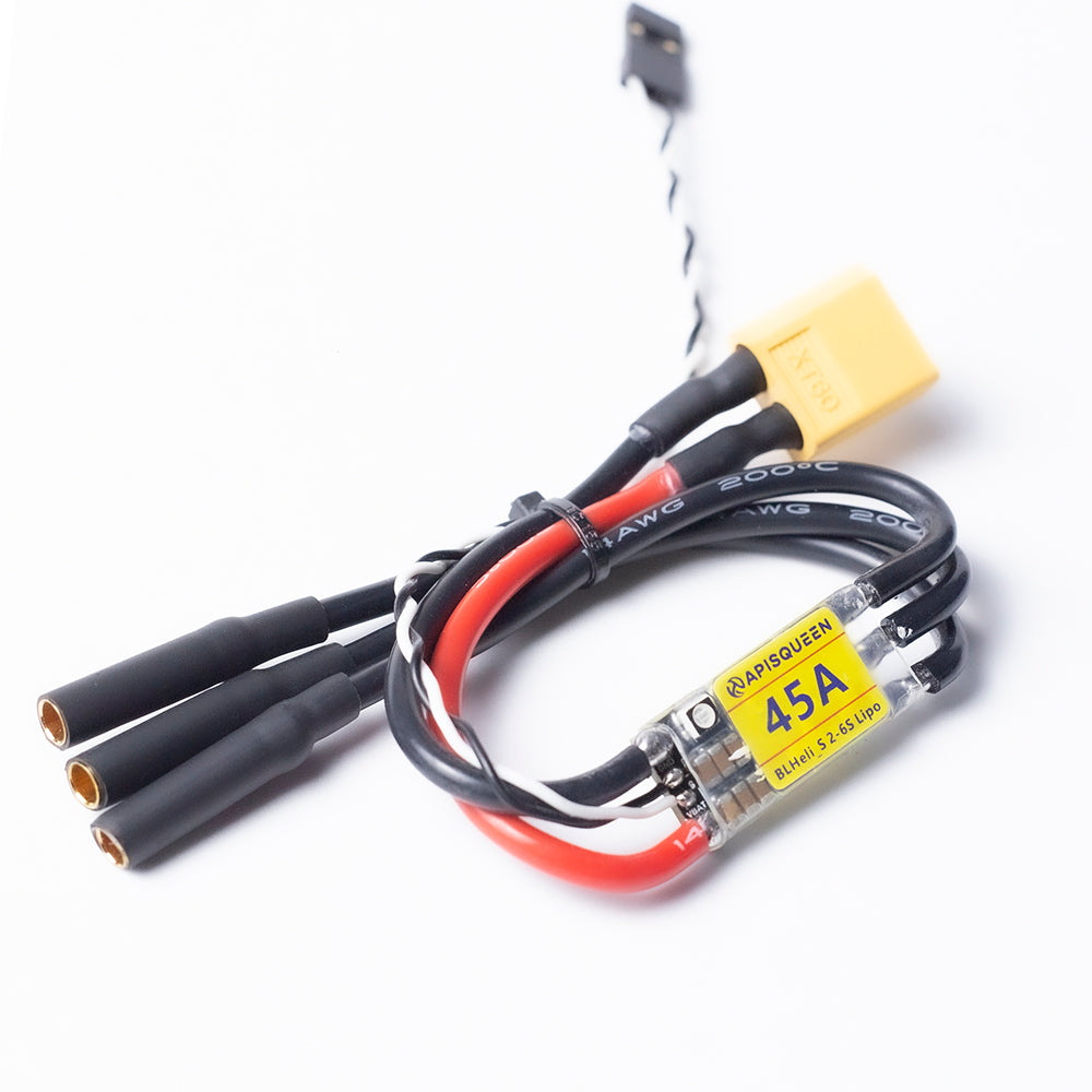 APISQUEEN 12-24V (3-6S LiPo) 20A/45A 双方向 ESC ブラシレスモーター