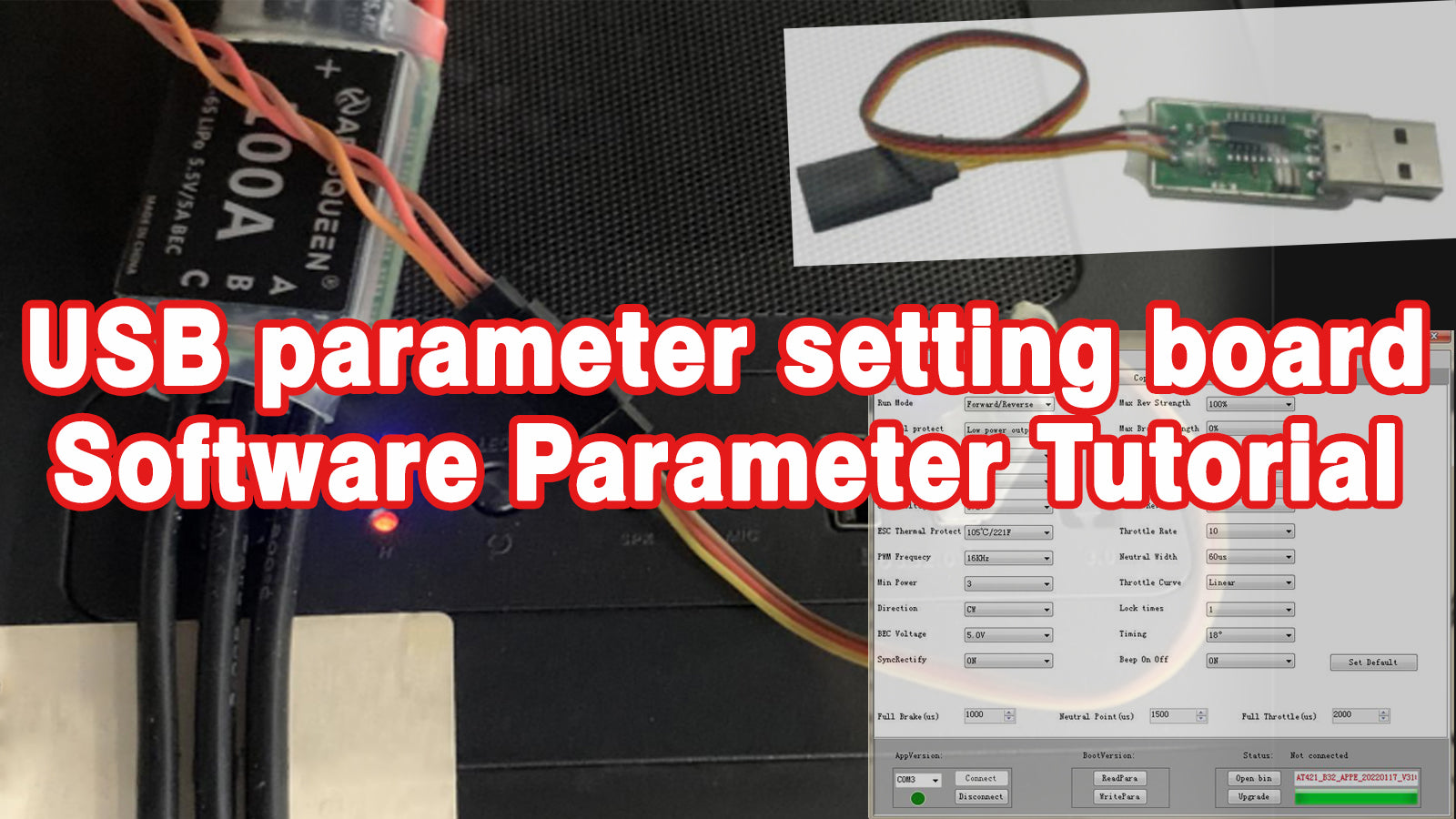 APISQUEEN underwater thruster Feather series electric adjustment parameter adjustment tutorial (80A/100A/130A/200A/300A, etc.)
