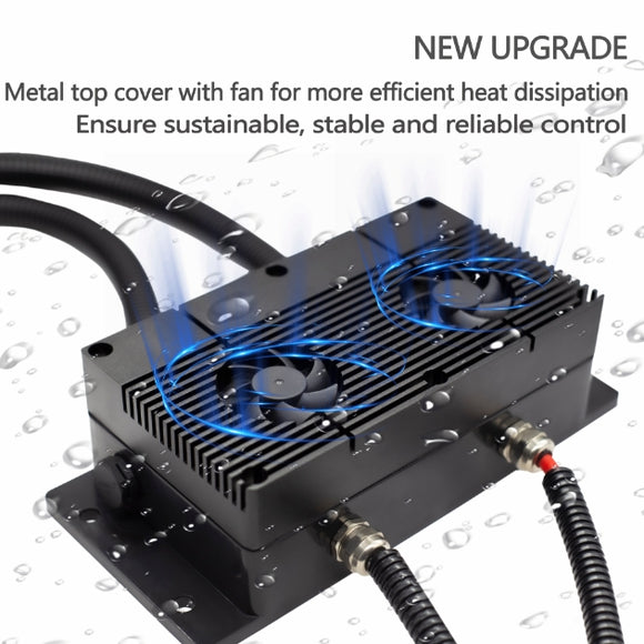 APISQUEEN vedenpitävä ohjauslaatikko, metallinen lämmönpoistokuori tuulettimella 1/2 sisäänrakennettu 100A 24V/12V ESC, sopii U5-kaksoismoottoriyksiköille, U92-kaksoismoottoriyksiköille ja U92-yksimoottoriyksiköille