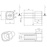 APISQUEEN M8 hollow screws for sealing compartment threading, waterproof bolts for rov