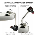 APISQUEEN U92 Pro Adjustable Stainless Steel Underwater Thruster Bracket Mount for Kayak, SUP and Inflatable Boat