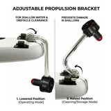 APISQUEEN Adjustable Stainless Steel Underwater Thruster Bracket Mount for Kayak, SUP & Inflatable Boat