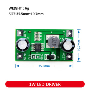 1W/2W/3W LEDドライバ 350mA/700mA PWM調光入力 5-35V DC定電流モジュール