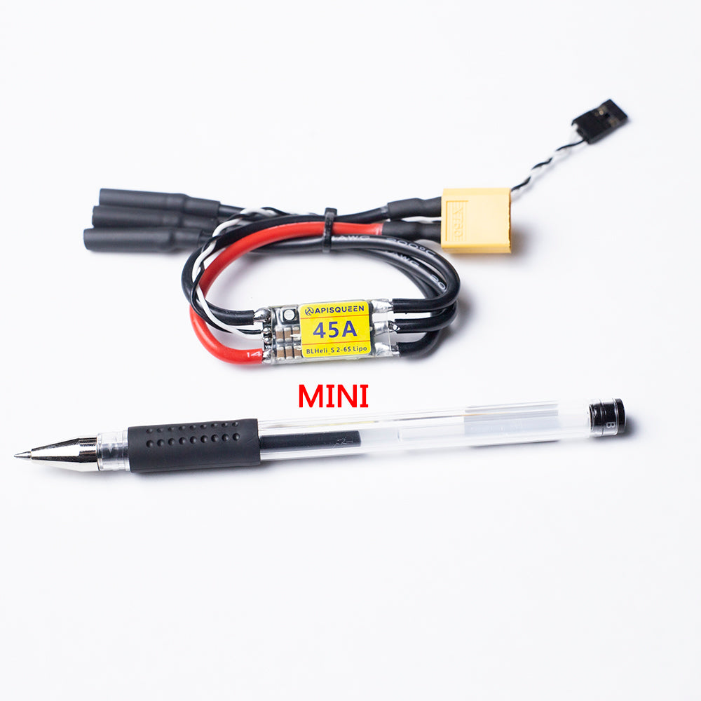 APISQUEEN 12-24V (3-6S LiPo) 20A/45A 双方向 ESC ブラシレスモーター