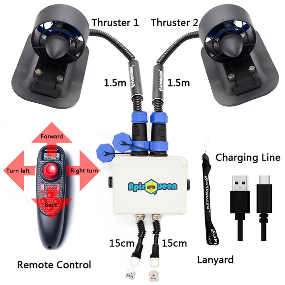 U2 12V-16V 300W 3.4Kg Spinta senza spazzole Propulsore subacqueo/elica/propulsione con controllo bidirezionale ESC per ROV e barche