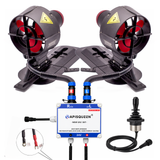 APISQUEEN 12V/24V U92 Pro Two Underwater Thruster Set with Handheld Joystick Controller for Kayaks, Fishing Boats, Inflatable Boats & SUPs